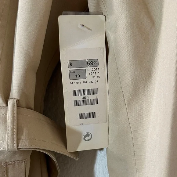 Clothes London Beige Trench Coat – Size 10, Belted Longline Classic Style‎ - Picture 8 of 13